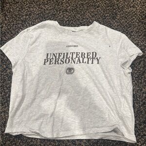 Abercrombie & Fitch Gray Graphic Crop Top